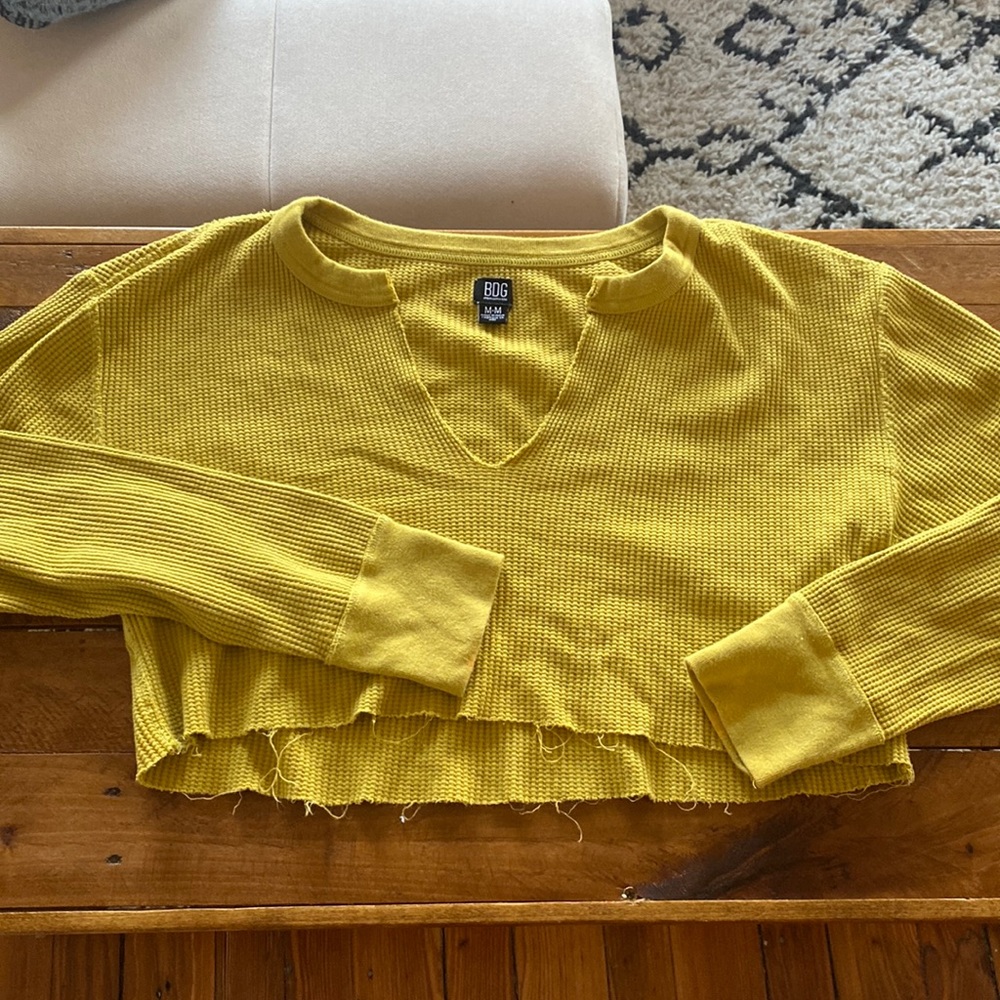 BDG cropped waffle long sleeve